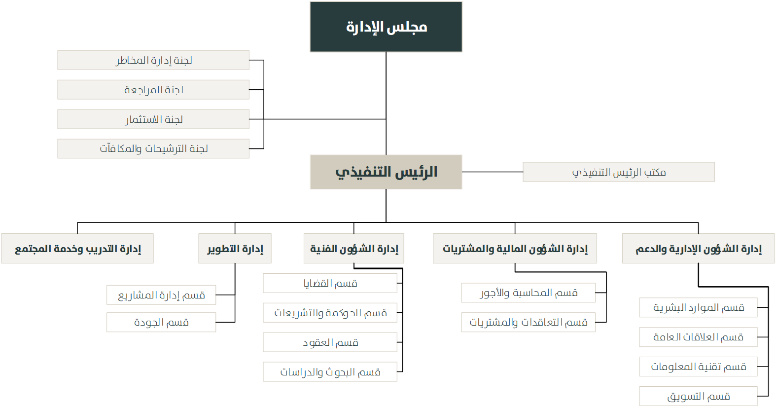 الهيكل التنظيمي